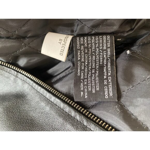 Vintage Jacqueline Ferrar Coat Boxy Leather Large Hooded Womens Black Unisex - Picture 6 of 9